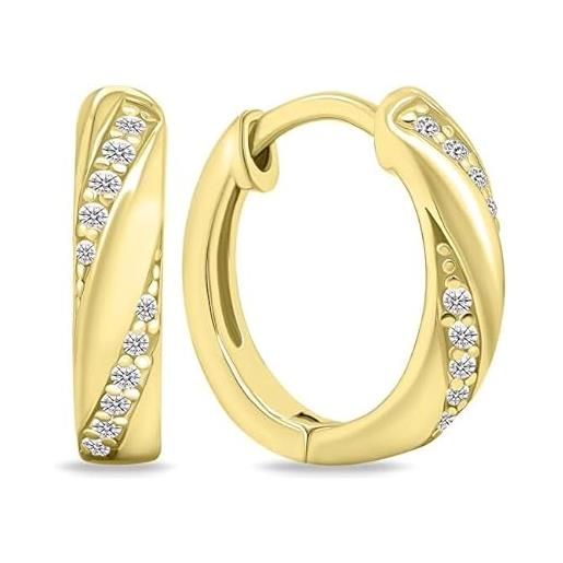 Brilio anello decent gold plated rings with clear zircons ea689y sbs2557 marca, estándar, metallo, nessuna pietra preziosa