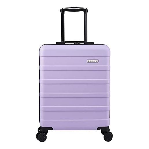 Cabin Max valigia per bagaglio a mano con anodo, leggera, rigida, 4 ruote trolley, serratura a combinazione, lavanda, 55 x 40 x 20 cm