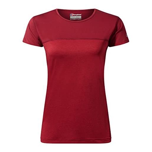 Berghaus voyager - maglietta a maniche corte da donna, donna, t-shirt, 422188gz2, syrah/dalia rossa, 16