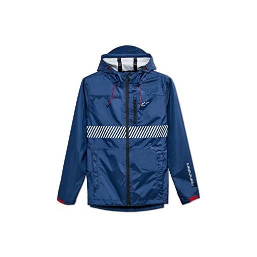 Alpinestars, fusion rain jacket, giacca anti pioggia, marina militare, s, uomo