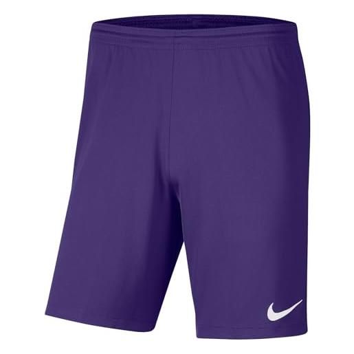 Nike bv6855-547 dri-fit park 3 pantaloncini uomo court purple/white taglia xxl