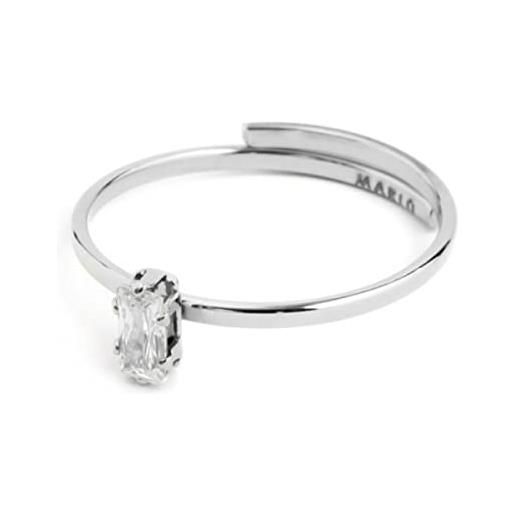 marlu anello con cristallo baguette bianco acciaio 2an0046-w