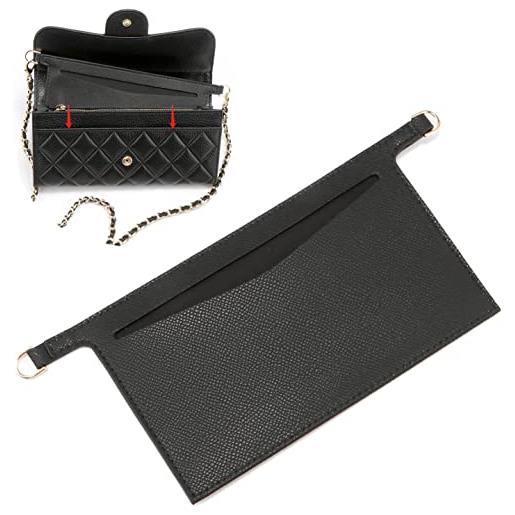 HATAP kit di conversione per portafoglio emilie, tasca rimovibile per sarah wallet, trasforma il tuo portafoglio in una borsa a tracolla con anello a d (nero)