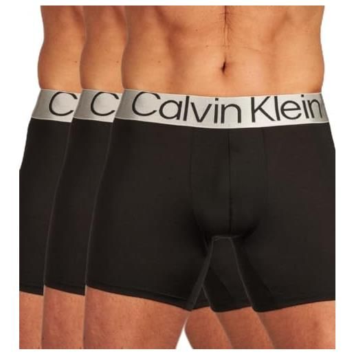 Calvin Klein boxer uomo confezione da 3 elasticizzati, multicolore (black/ponderosa pine/spring onion), s
