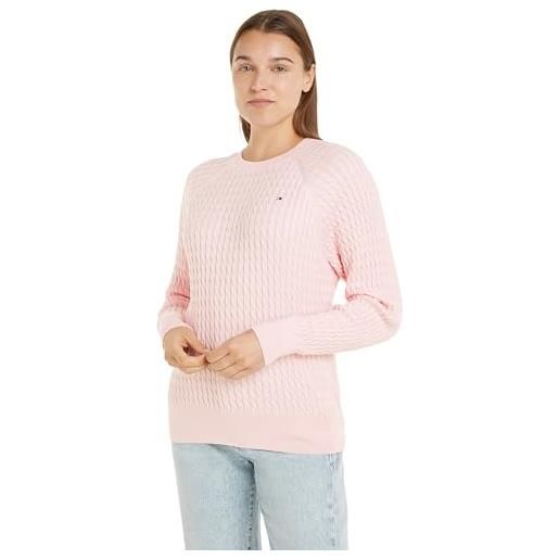 Tommy Hilfiger donna pullover motivo a trecce, arancione (autumn orange), m