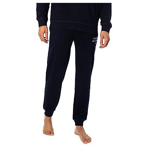 Tommy Hilfiger pantaloni da jogging uomo sweatpants lunghi, blu (desert sky), m
