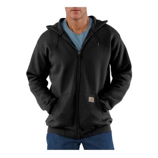 Carhartt loose fit midweight full-zip sweatshirt, felpa con cappuccio uomo, grigio (carbon heather), xl