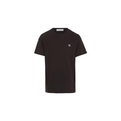 Calvin Klein Jeans mono mini badge reg t-shirt iu0iu00543 magliette a maniche corte, nero (ck black), 12 anni unisex-bambini e ragazzi