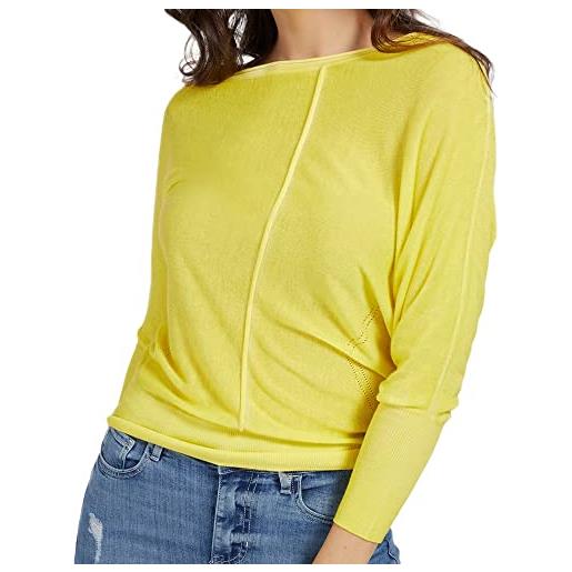GUESS maglione giallo asimmetrico donna, giallo, xs