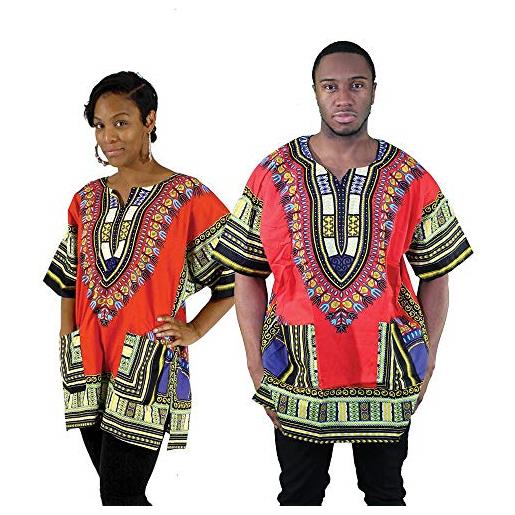 Culture Royals camicia/top/camicetta con stampa africana, unisex, colore nero e oro, da s a 4xl, per feste tribali e tutte le occasioni nero, giallo, golde l