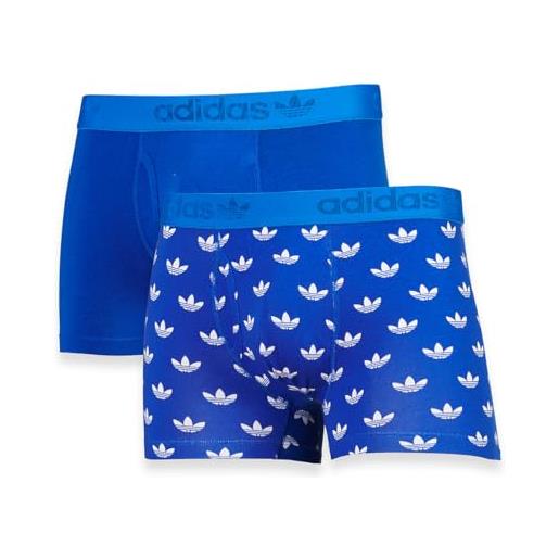 Adidas - set di 2 boxer uomo comfort cotone print, blu, 5/xl