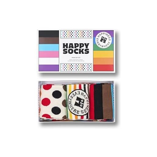 Happy Socks 3-pack calzini pride, colorati e divertenti, calzini con arcobaleno e righe
