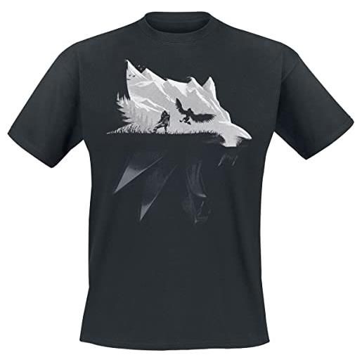 cotton division t-shirt the witcher - wolf silhouette