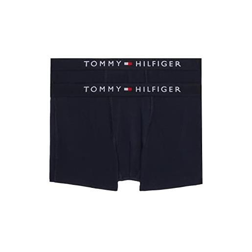 Tommy Hilfiger pantaloncino boxer bambino confezione da 2 intimo, nero (black / black), 14-16 anni