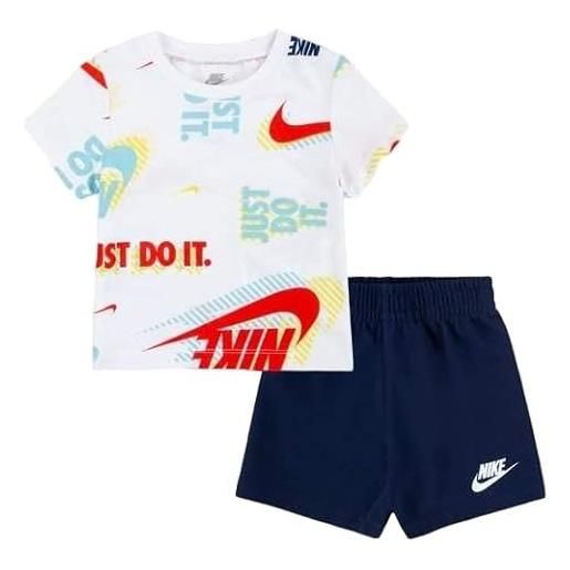 Nike active joy short set bambino completi (celeste/nero-023)