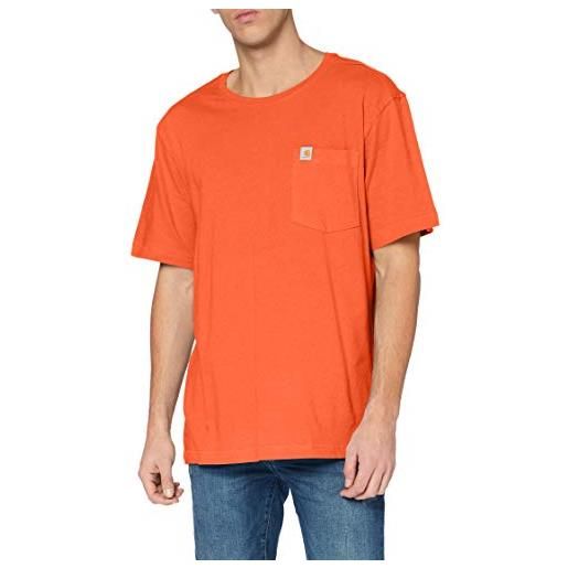 Carhartt t-shirt southern con taschino uomo, arancione (corallo caldo), s