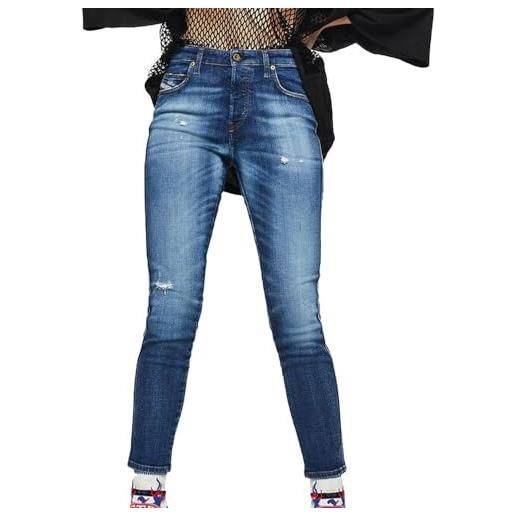 Diesel jean skinny bleu denim femme babhila gilet, multicolore, xxs donna