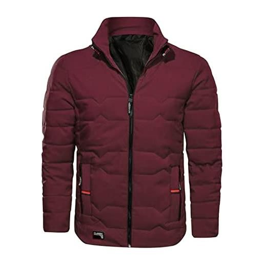 Generico giacconi invernali 5xl giacca da uomo in cotone caldo imbottito con colletto casual autunno e inverno da uomo imbottito (red, xxl)