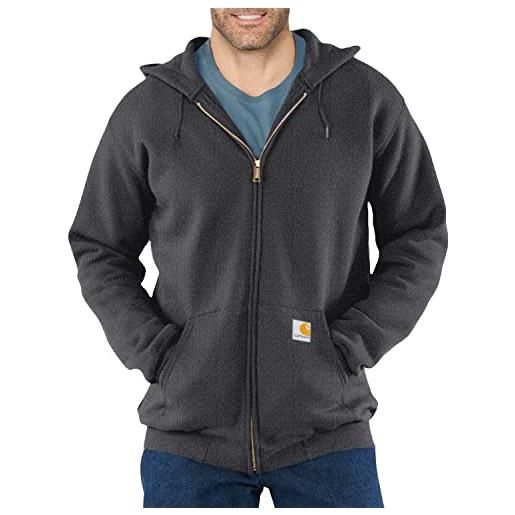 Carhartt loose fit midweight full-zip sweatshirt, felpa con cappuccio uomo, nero, m