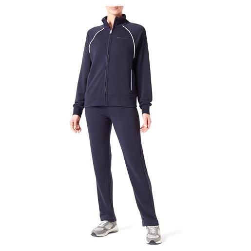 Champion legacy icons w-sweatsuits heritage light powerblend terry full-zip tuta sportiva, celeste/blu marino, l donna