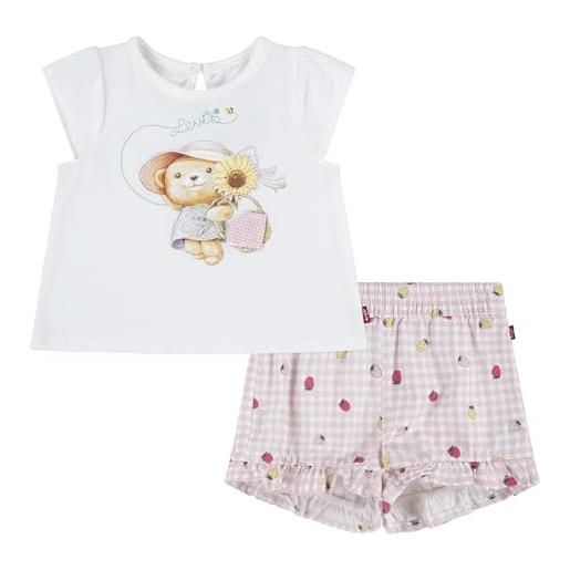 Levi's tee and short set sgss241 abiti coordinati, rosa (chalk pink), 3 anni bambine e ragazze