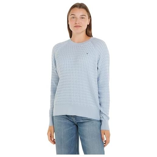 Tommy Hilfiger co cable c-nk sweater ww0ww41142 maglioni, rosa (whimsy pink), xxs donna