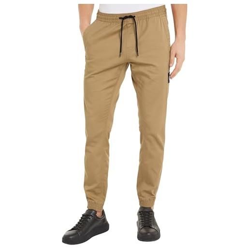 Calvin Klein Jeans men's skinny monologo badge chino chinos, travertine, m