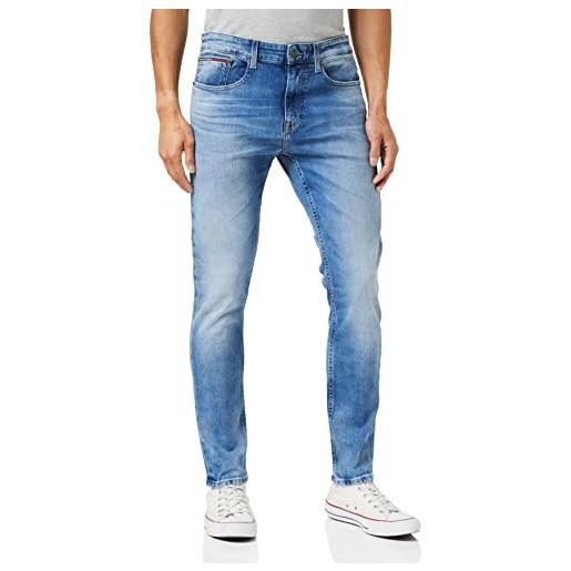 Tommy Jeans jeans uomo austin slim tapered elasticizzati, blu (wilson light blue stretch), 36w / 36l