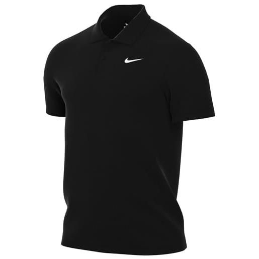 Nike dh0857-010 m nkct df polo solid maglia lunga uomo black/white taglia s