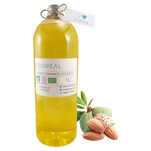 KOSMÉAL olio di mandorle dolci biologico 1l - 100% puro e naturale - pressato a freddo