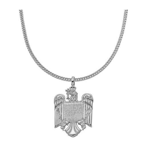 d'origine collana con stemma della romania, con aquila rumena, gioiello rumeno, stemma rumeno da uomo