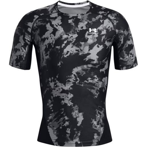 Under Armour t-shirt da uomo Under Armour heat. Gear iso. Chill printed short sleeve - black/white