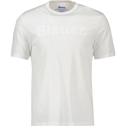 BLAUER t-shirt logo macro tono su tono