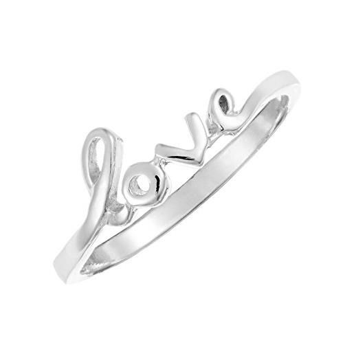 Silverly anello donna in argento sterling. 925 piccolo scritta love amore