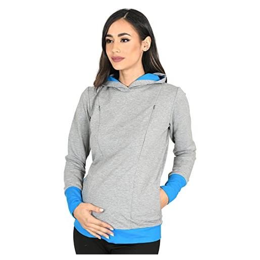 Mija Arts mija - pullover mona 2 in 1 premaman / allattamento 1035 (it 44, melange / turchese)