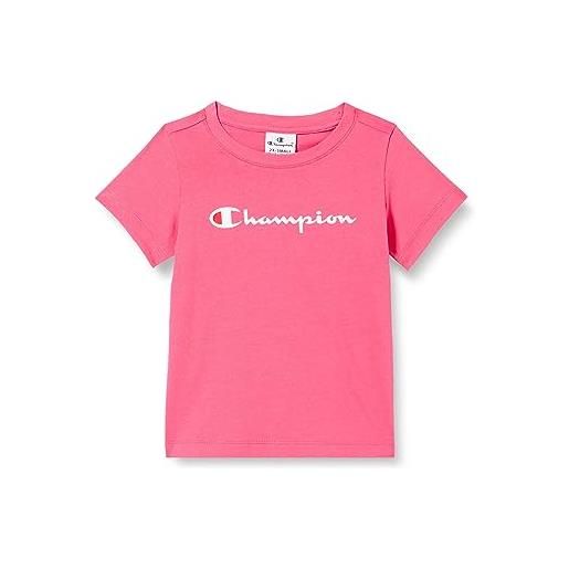 Champion legacy legacy american classics g - s-s crewneck t-shirt, rosa fluo, 9-10 anni bambina fw23