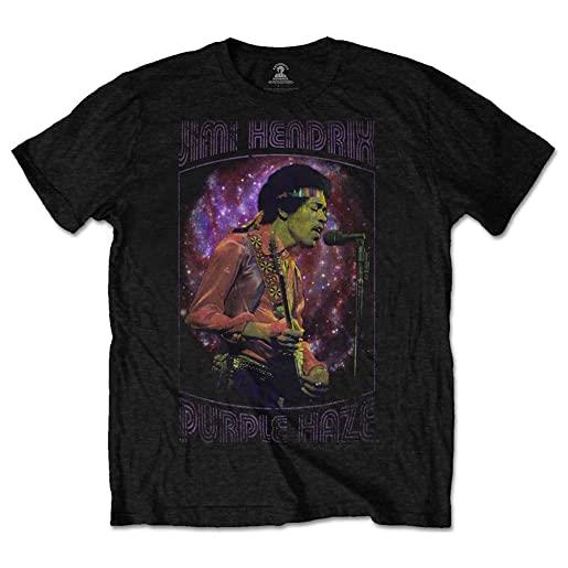 Rockoff Trade jimi hendrix t-shirt nera da uomo purple haze frame: xx large