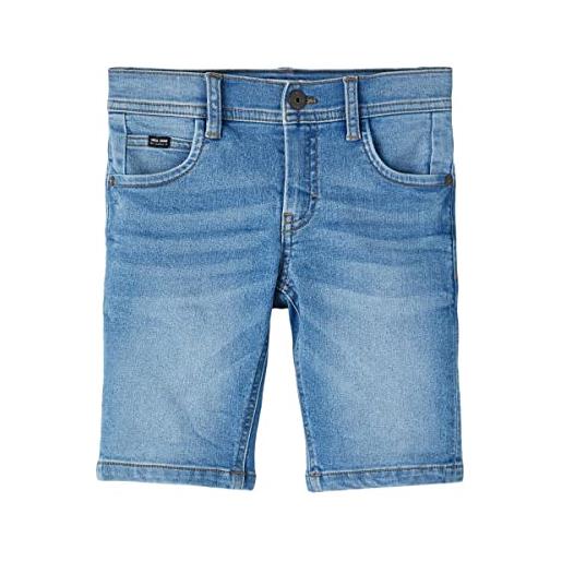 NAME IT nkmsofus dnmathris-pantaloncini lunghi, blu jeans scuro, 116 bambino