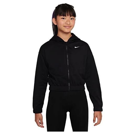 Nike g tf fz hoodie se+ t-shirt, nero/bianco, 110 unisex-bambini