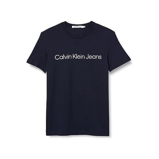 Calvin Klein Jeans core institutional logo slim tee j30j322552 magliette a maniche corte, blu (night sky), xl uomo