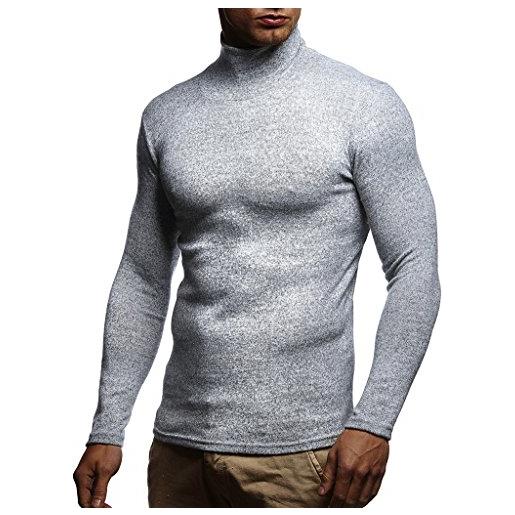 Leif Nelson dolcevita maglione da uomo felpa ln-8118 grigio small