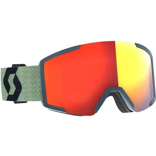 Scott shield ski goggles+spare lens multicolor enhancer red chrome/cat2