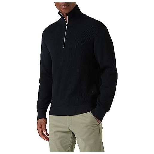 ARMANI EXCHANGE pullover in misto lana merino, collo alto, zip a quarto maglione, marina militare, 2xl uomo