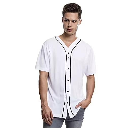 Urban Classics baseball mesh jersey, t-shirt uomo, mehrfarbig (wht/blk 224), small