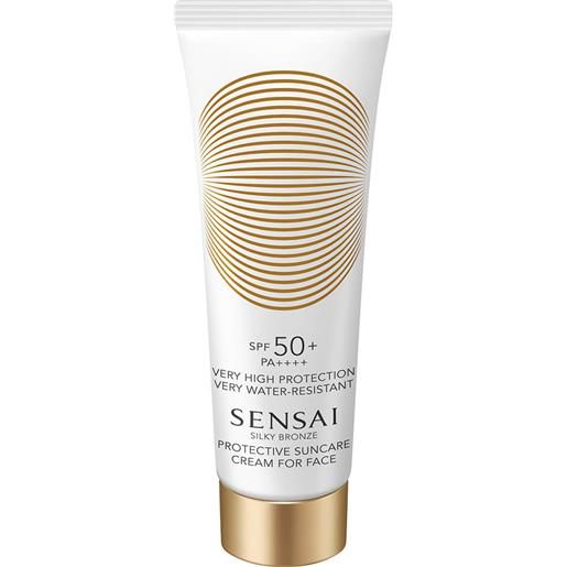 Sensai silky bronze protective suncare cream for face spf50+