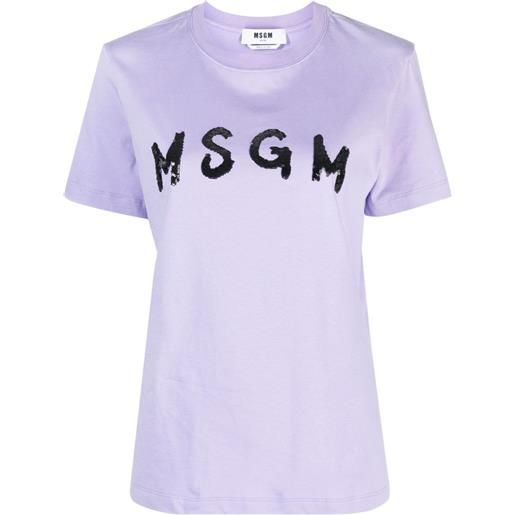 MSGM t-shirt con logo - viola
