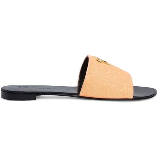 Giuseppe Zanotti sandali slides shirley con glitter - arancione