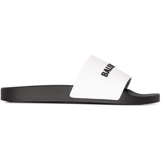 Balenciaga sandali slides con logo - nero