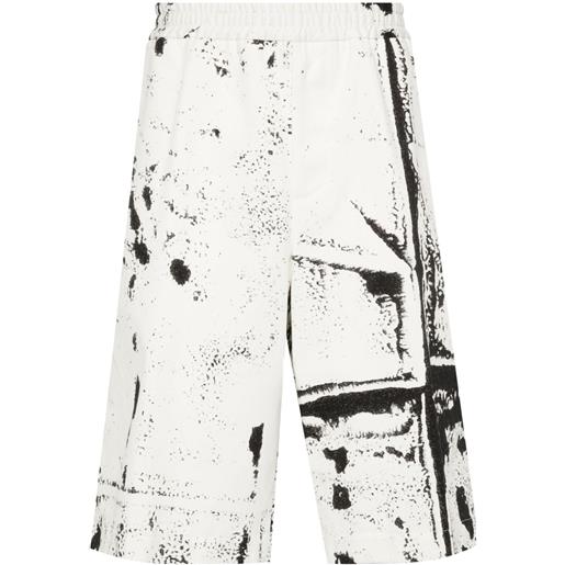 Alexander McQueen shorts con stampa astratta - bianco