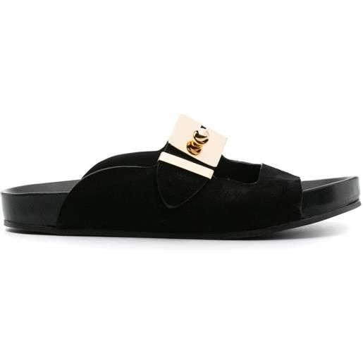 Lanvin sandali slides con componenti metalliche - nero